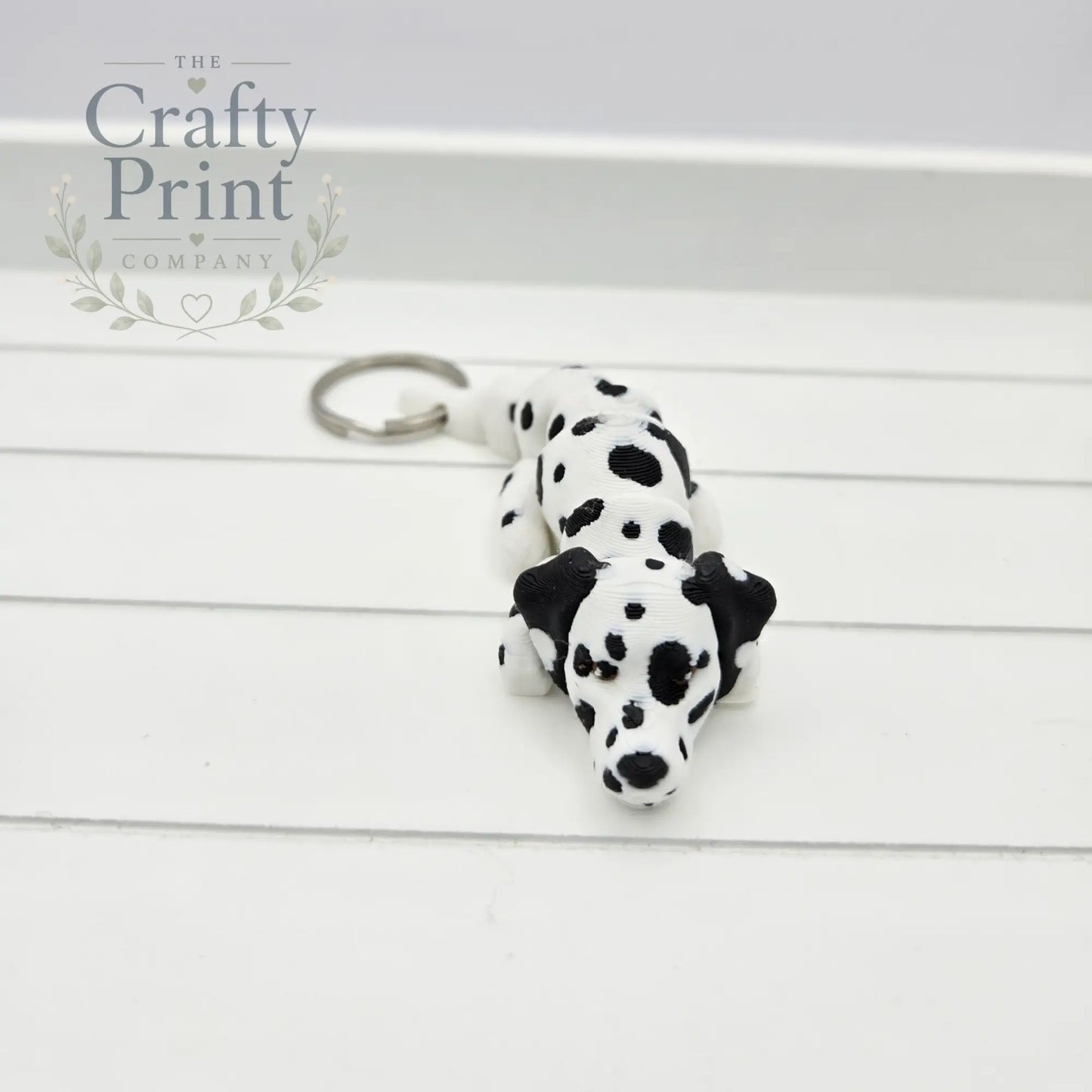 3D Printed Dalmation Dog Articulated Flexi Keyring/Fidget