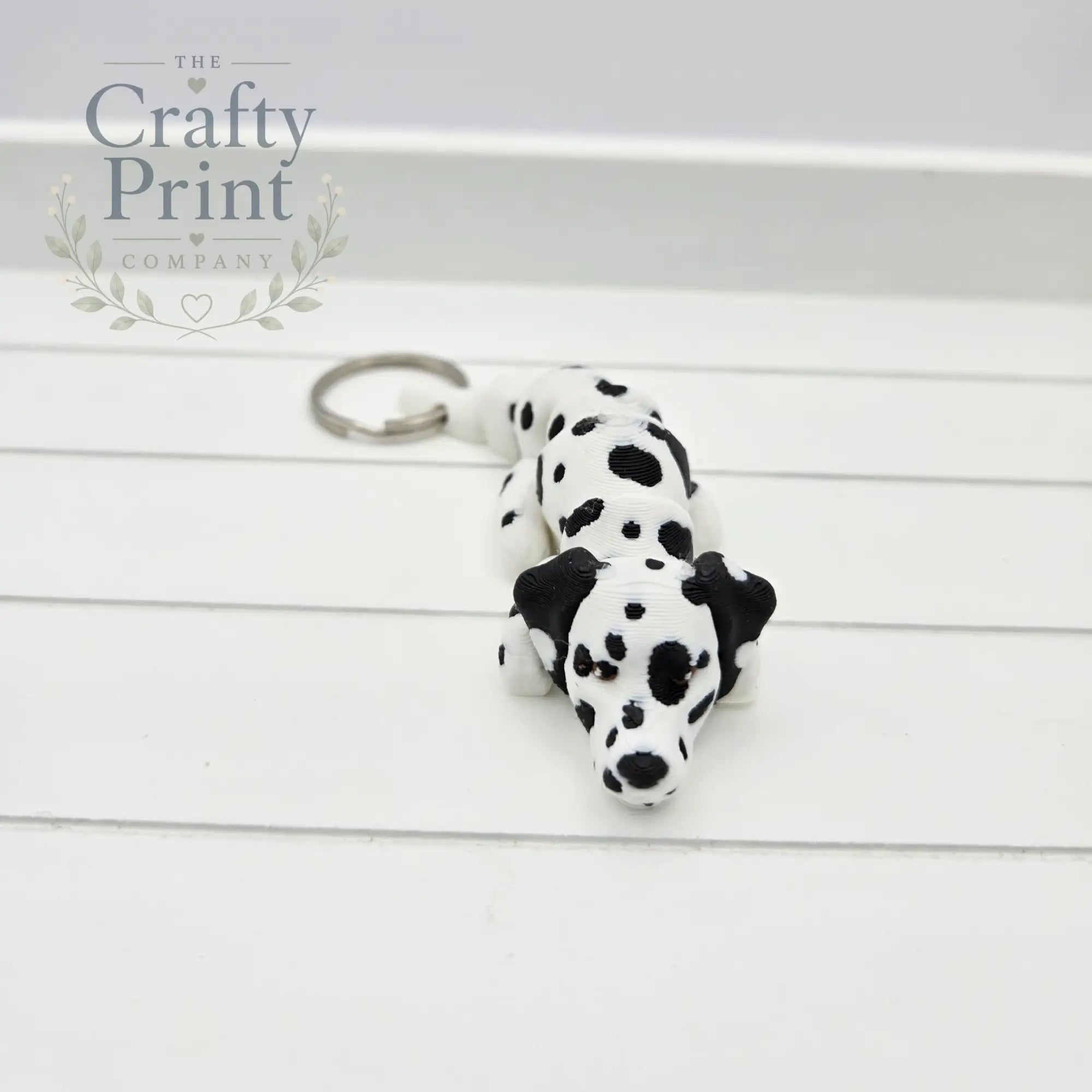 3D Printed Dalmation Dog Articulated Flexi Keyring/Fidget