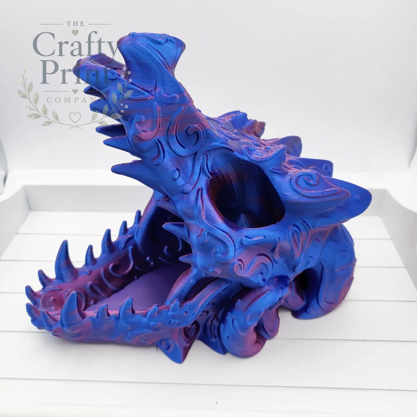 3D Printed Decorative Dragon Skull Dice Tower