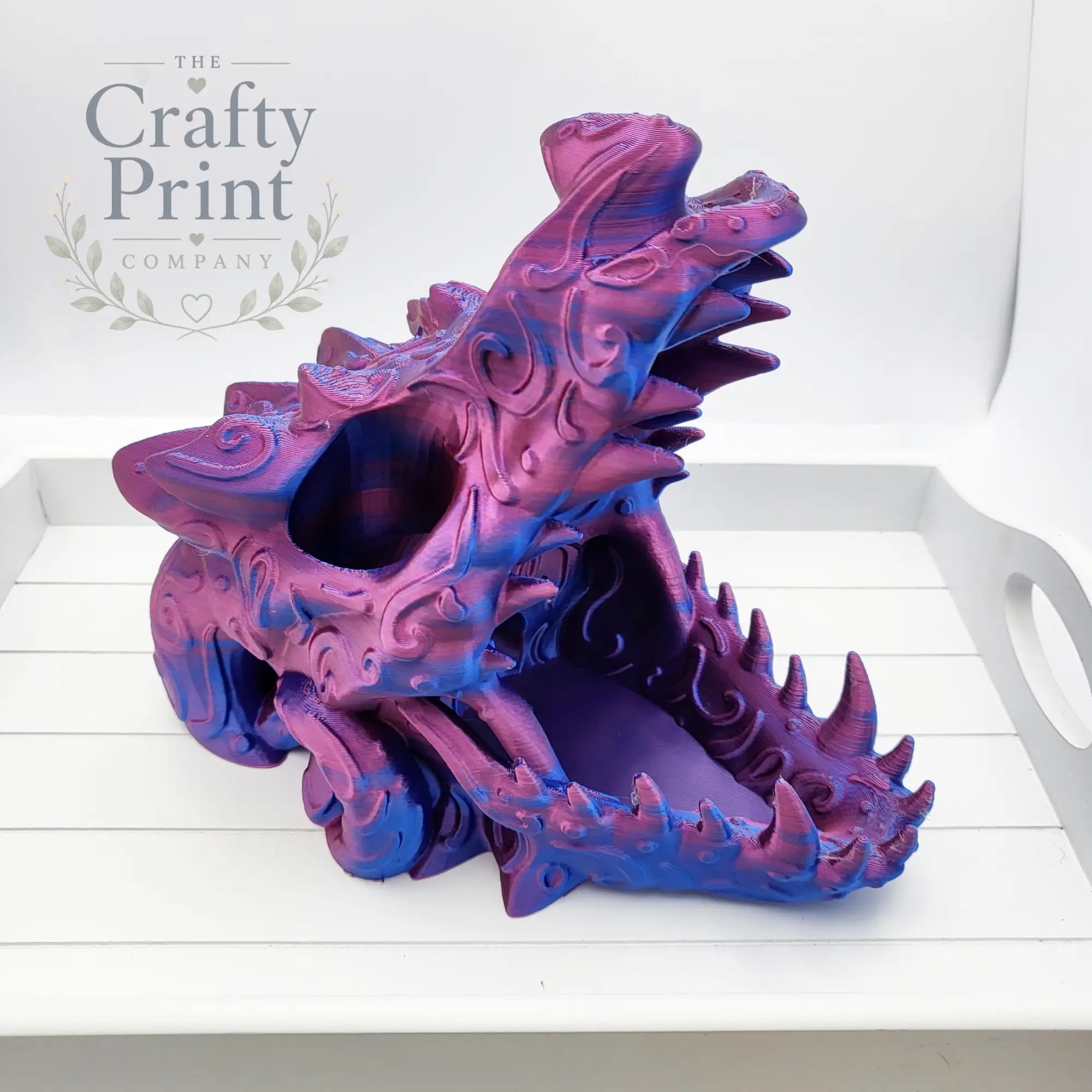 3D Printed Decorative Dragon Skull Dice Tower