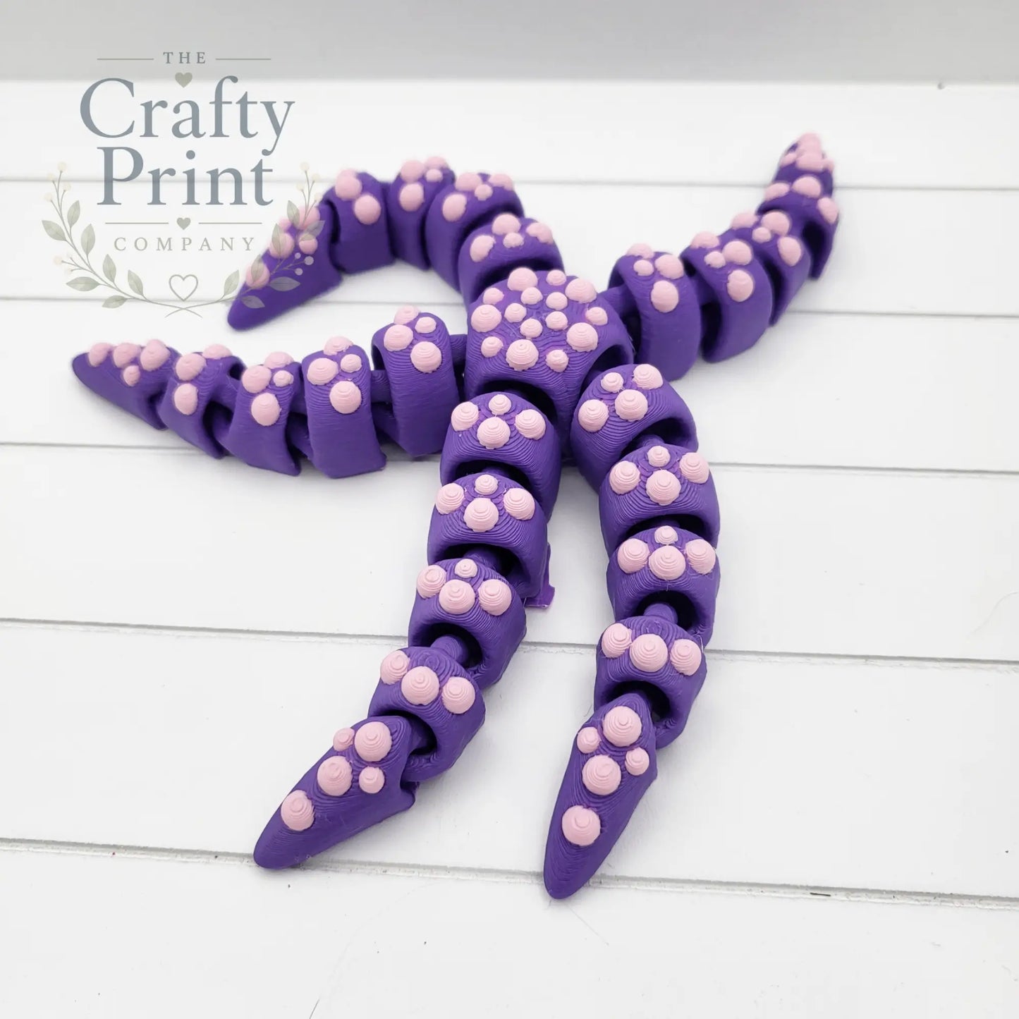 3D Printed Fully Articulated Starfish - Purple