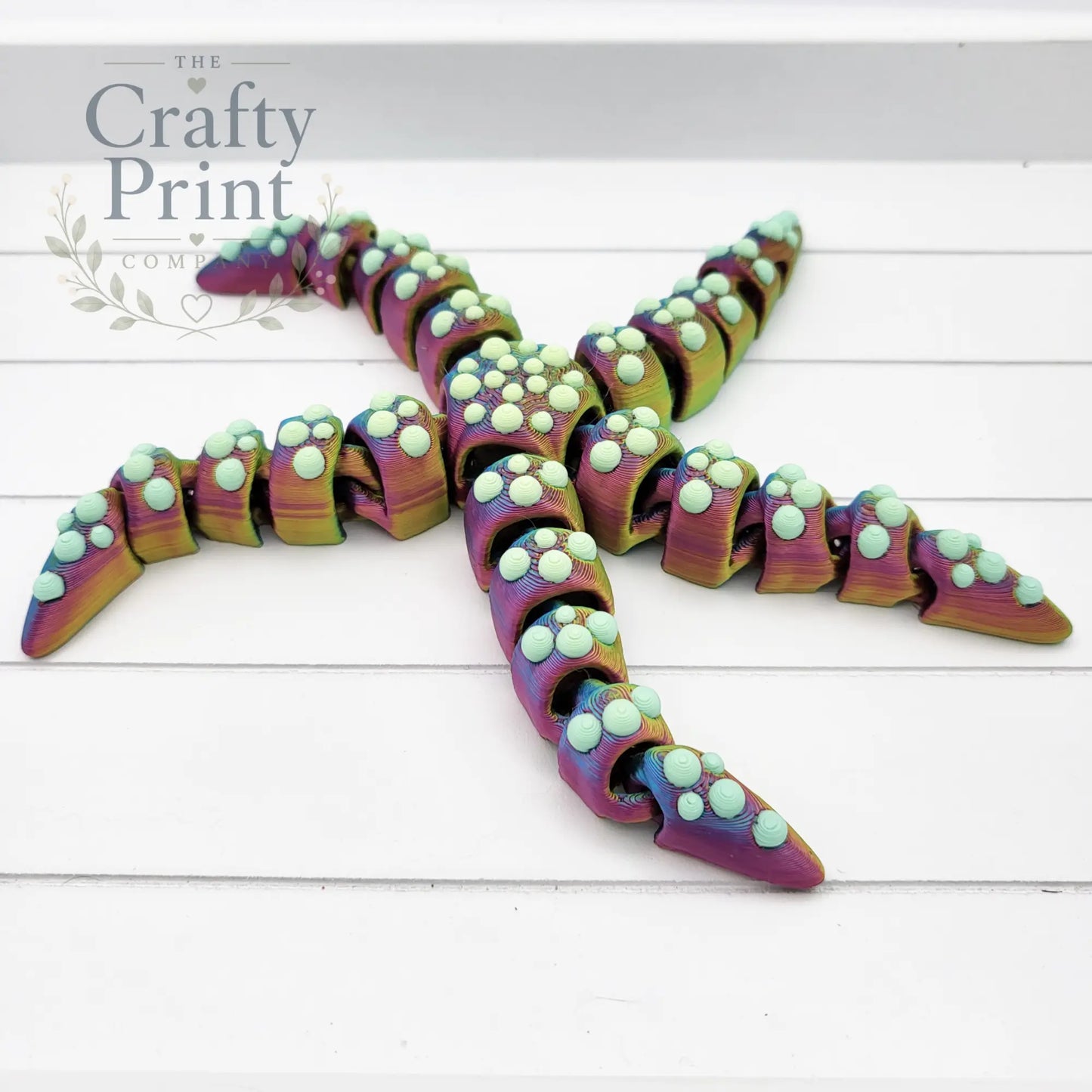 3D Printed Fully Articulated Starfish - Tri Colour