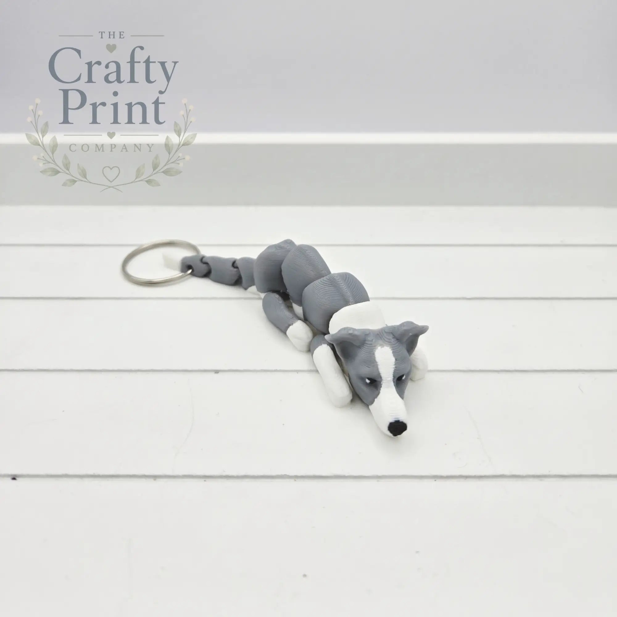 3D Printed Greyhound Dog Articulated Flexi Keyring/Fidget