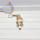 3D Printed Greyhound Dog Articulated Flexi Keyring/Fidget