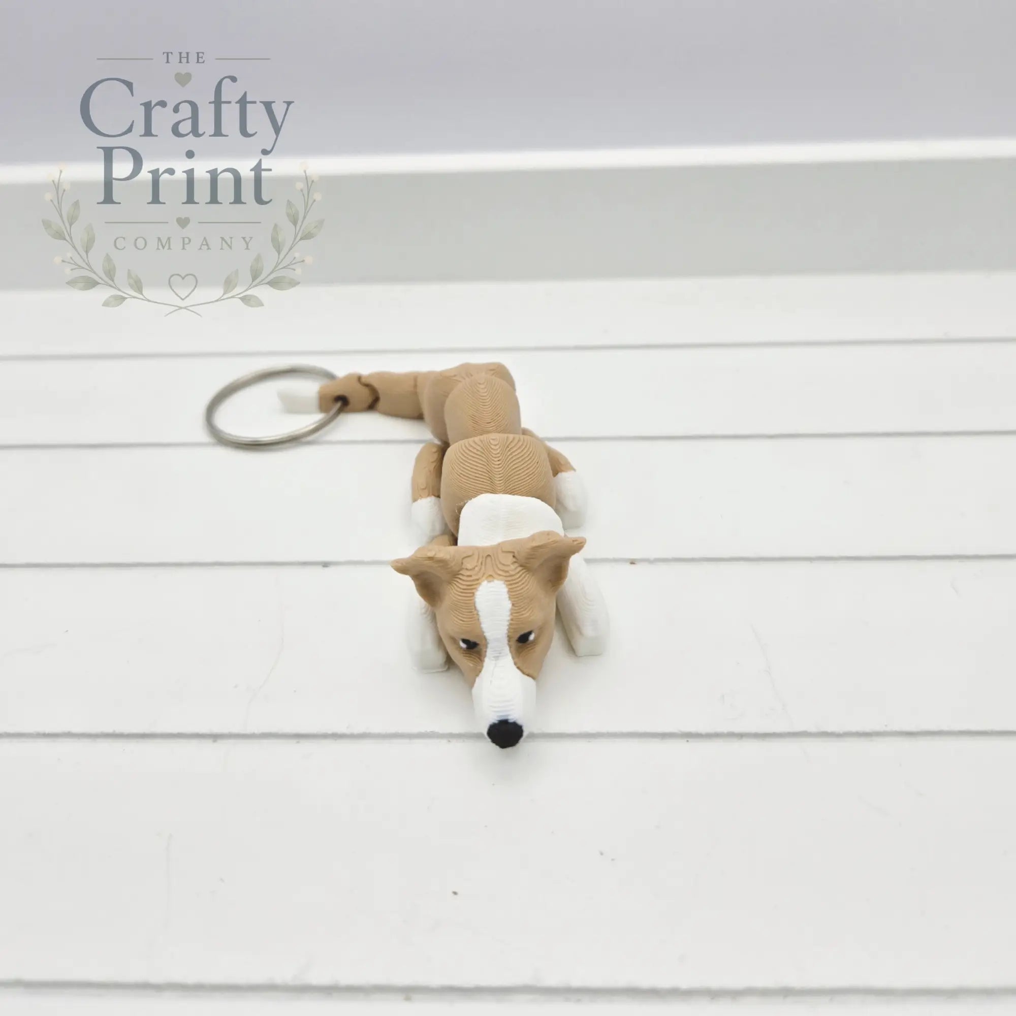 3D Printed Greyhound Dog Articulated Flexi Keyring/Fidget