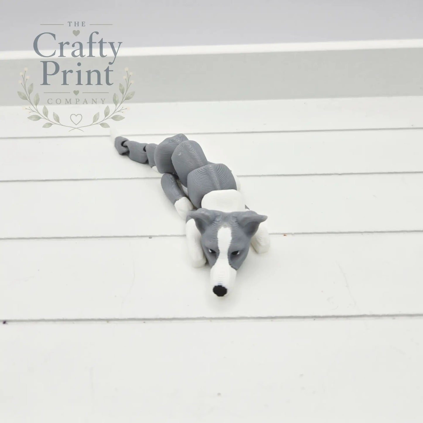 3D Printed Greyhound Dog Articulated Flexi Keyring/Fidget