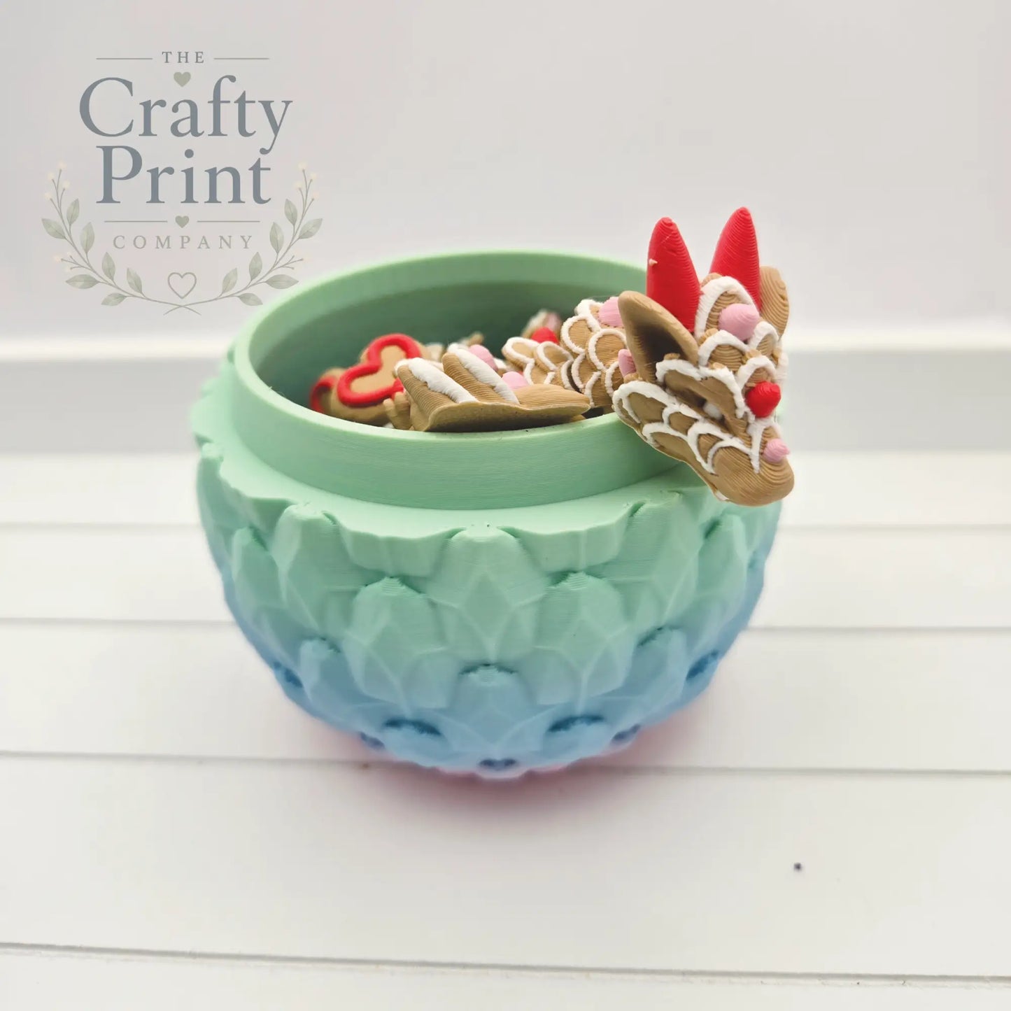 3D Printed Heart Cookie Dragon in Egg - Home & Garden >