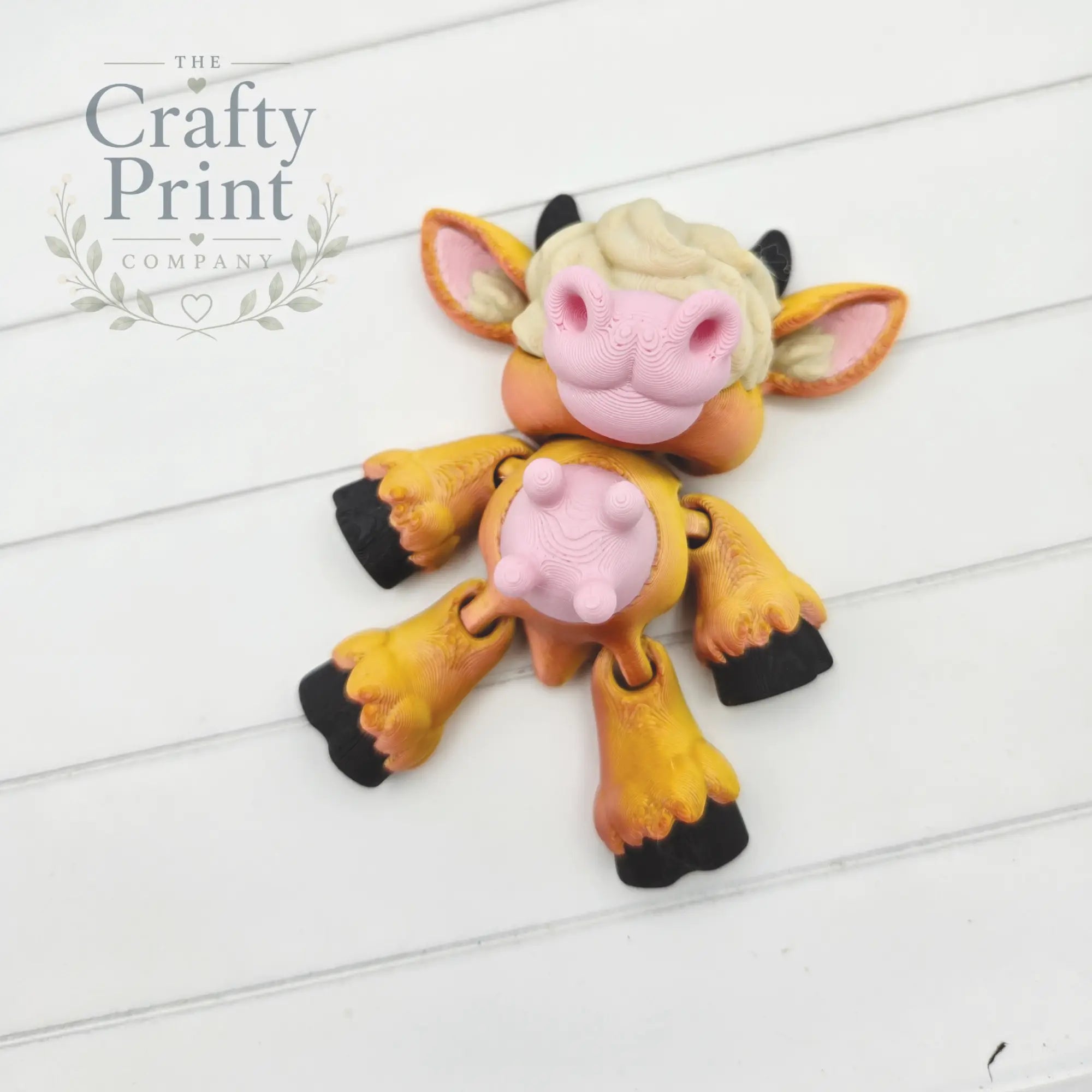 3D Printed Highland Cow Articulated Flexi Keyring/Fidget