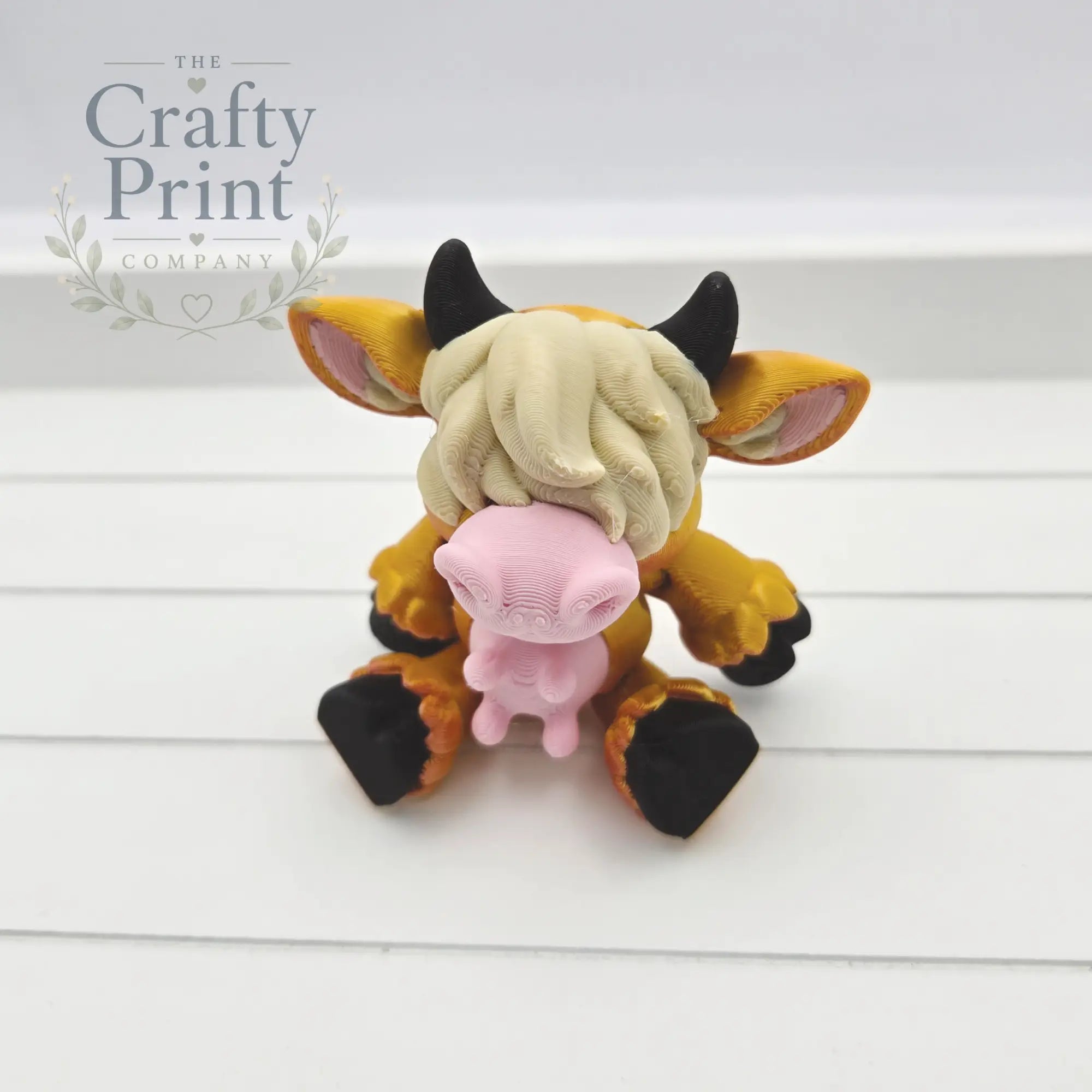 3D Printed Highland Cow Articulated Flexi Keyring/Fidget