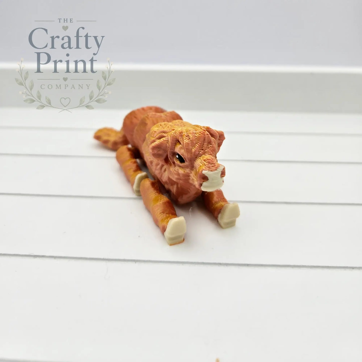 3D Printed Highland Cow Articulated Flexi Keyring/Fidget