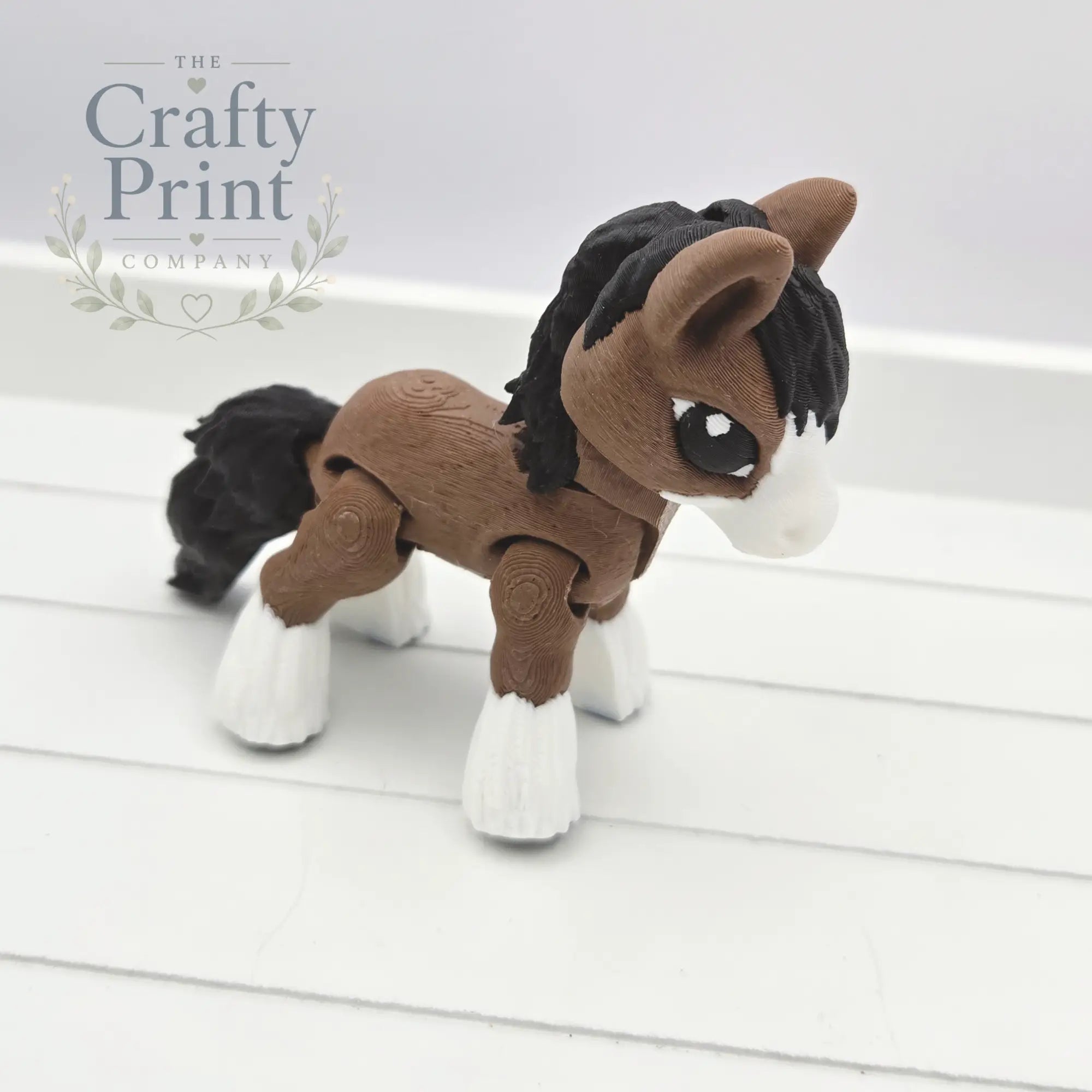 3D Printed Horse Articulated Fidget - Feathered Foot