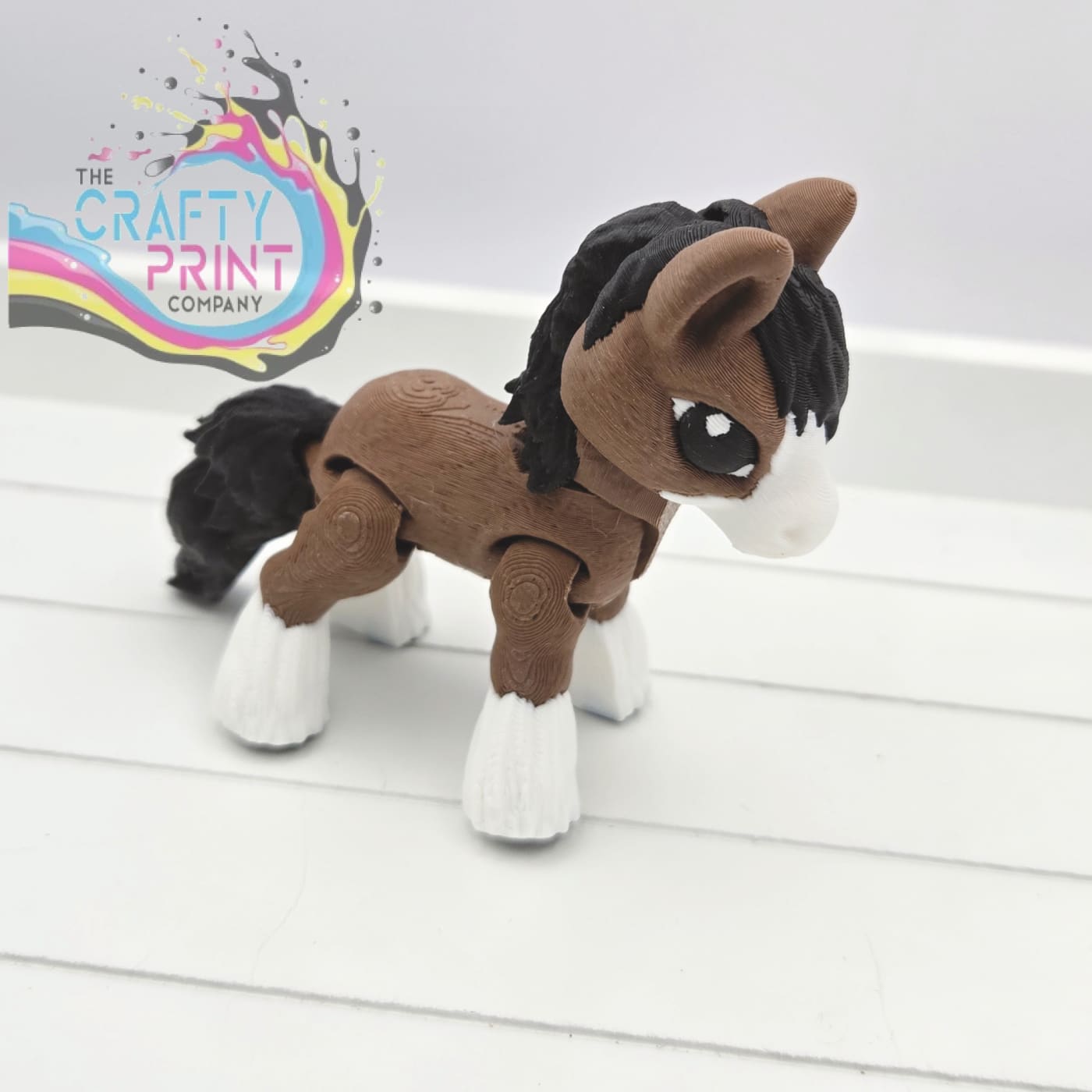 3D Printed Horse Articulated Fidget - Feathered Foot