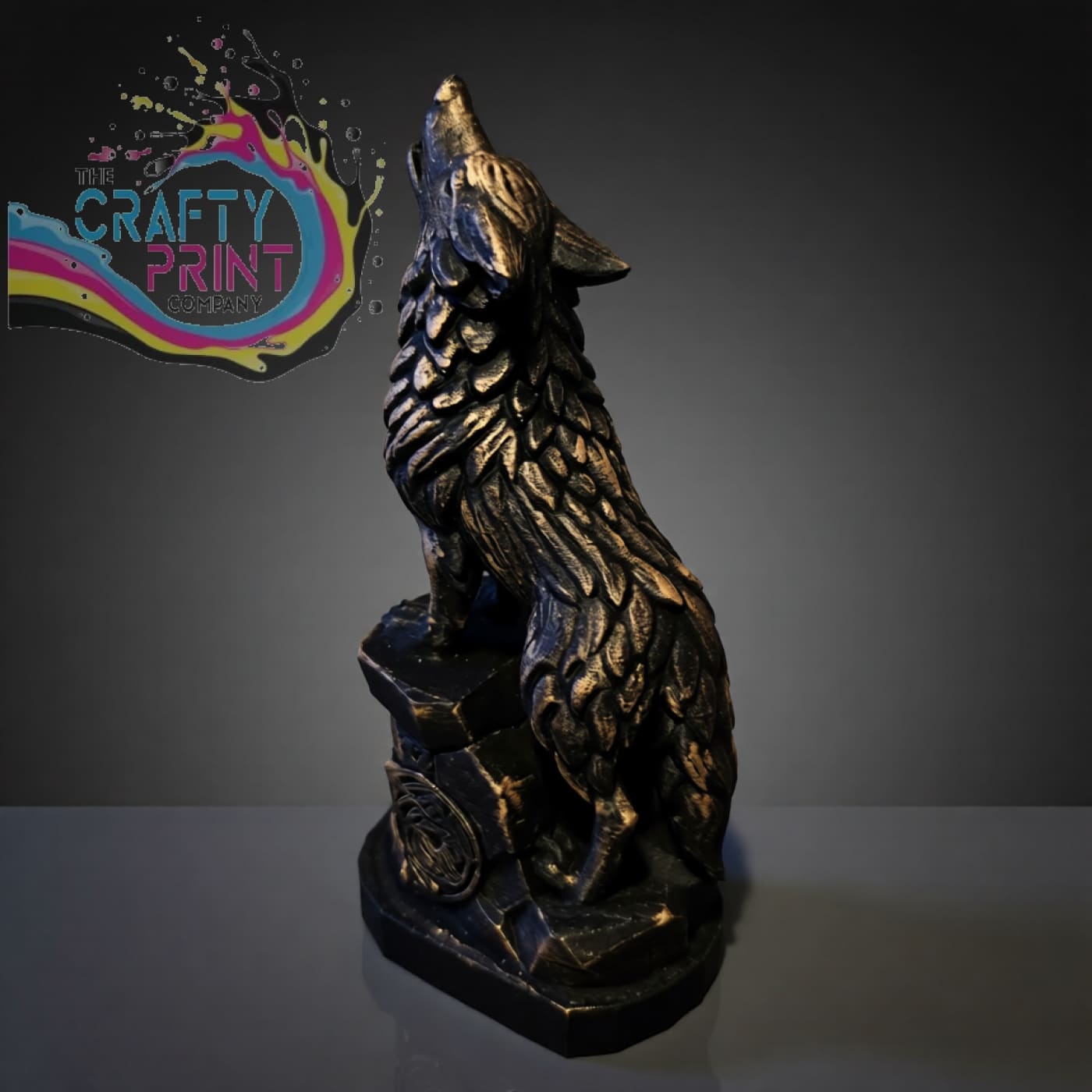 3D Printed Howling Wolf Statue - Home & Garden > Decor