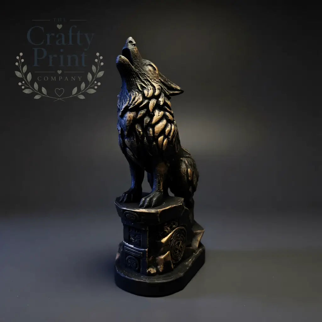 3D Printed Howling Wolf Statue - Home & Garden > Decor