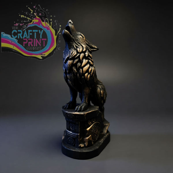3D Printed Howling Wolf Statue - Home & Garden > Decor