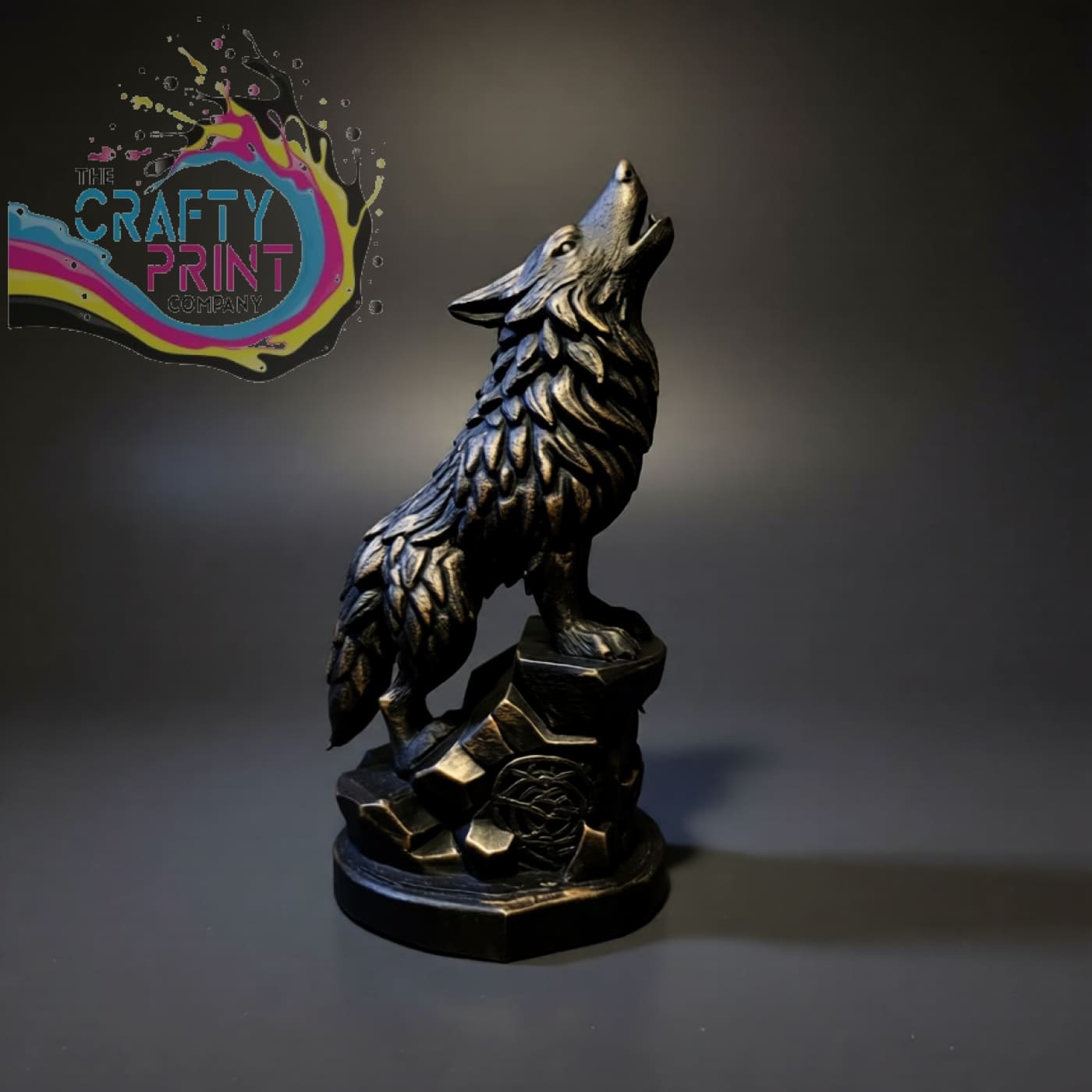 3D Printed Howling Wolf Statue - Home & Garden > Decor