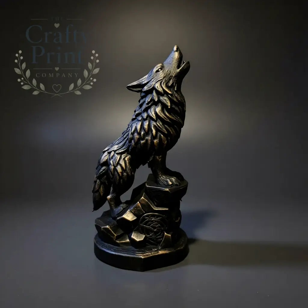 3D Printed Howling Wolf Statue - Home & Garden > Decor