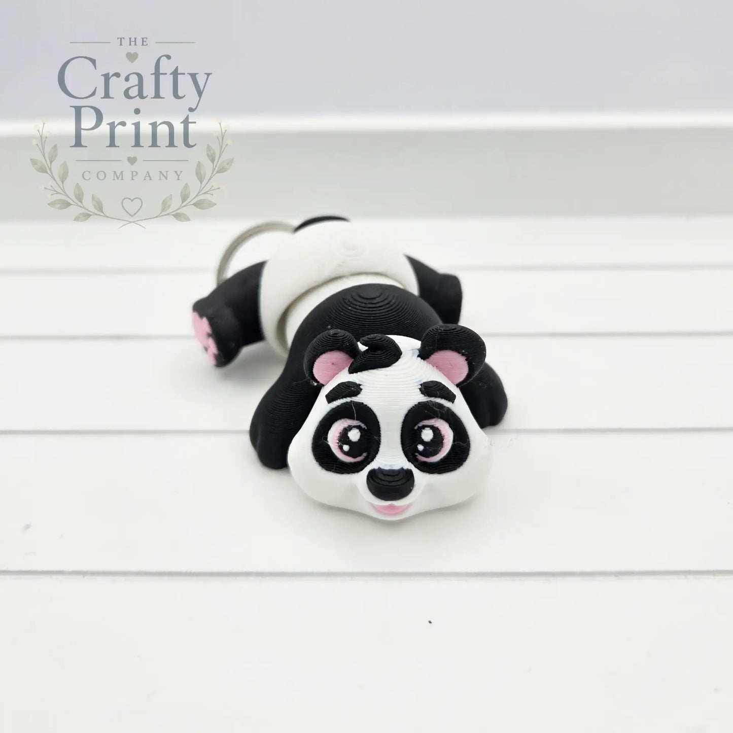 3D Printed Panda Articulated Flexi Keyring/Fidget