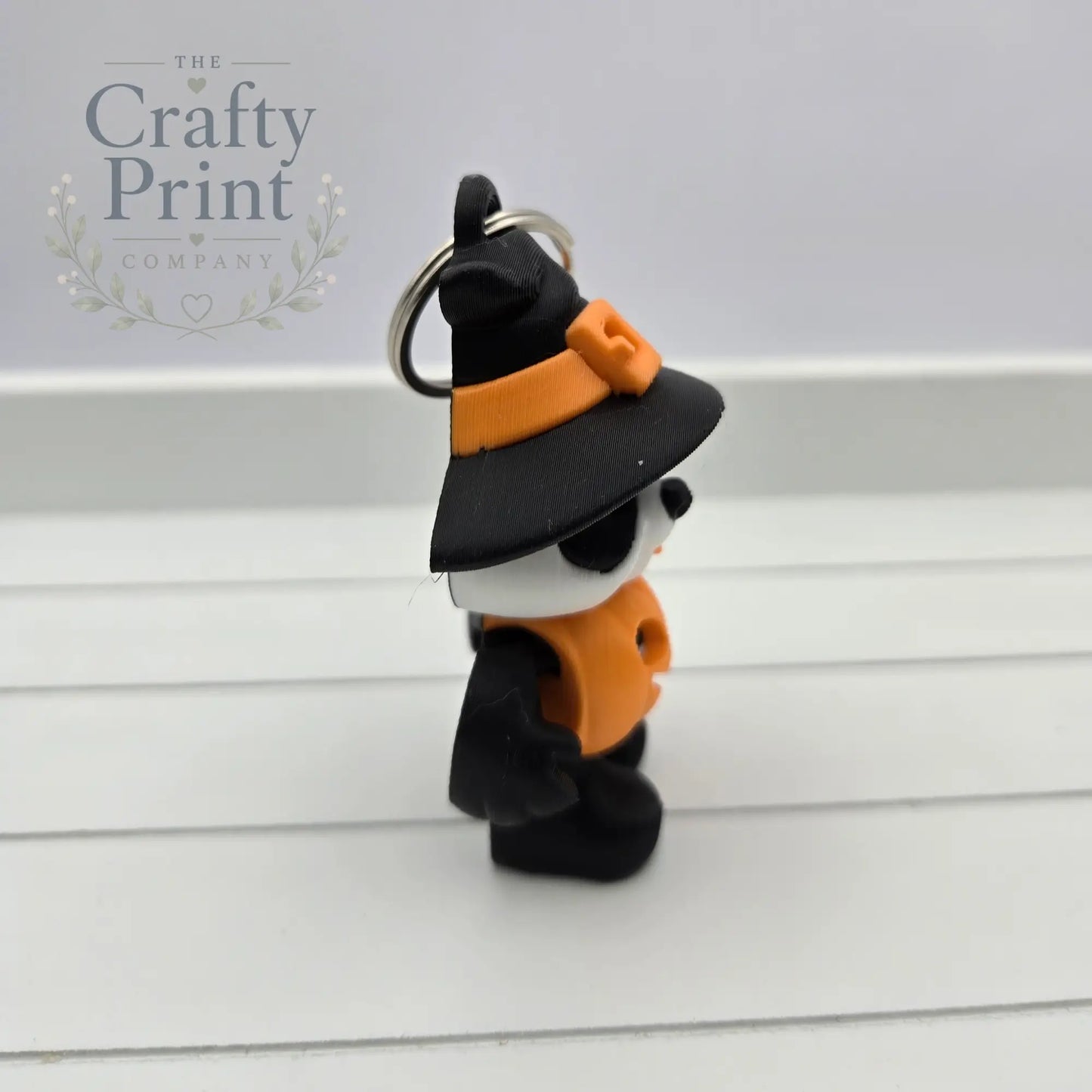 3D Printed Pumpkin Panda Articulated Flexi Keyring/Fidget