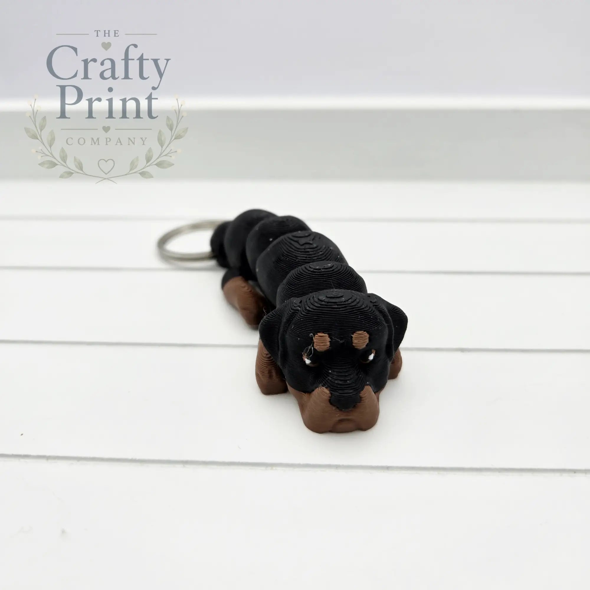 3D Printed Rottweiler Dog Articulated Flexi Keyring/Fidget