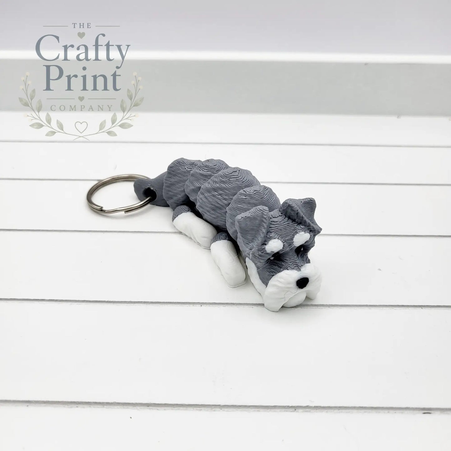 3D Printed Schnauzer Articulated Flexi Keyring/Fidget