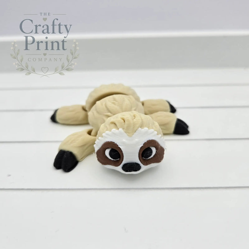 3D Printed Sloth Articulated Flexi Keyring/Fidget - Without