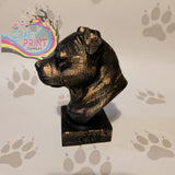 3D Printed Staffordshire Bull Terrier Statue / Bust - Home