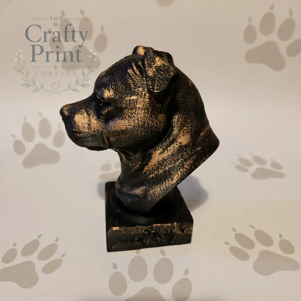 3D Printed Staffordshire Bull Terrier Statue / Bust - Home