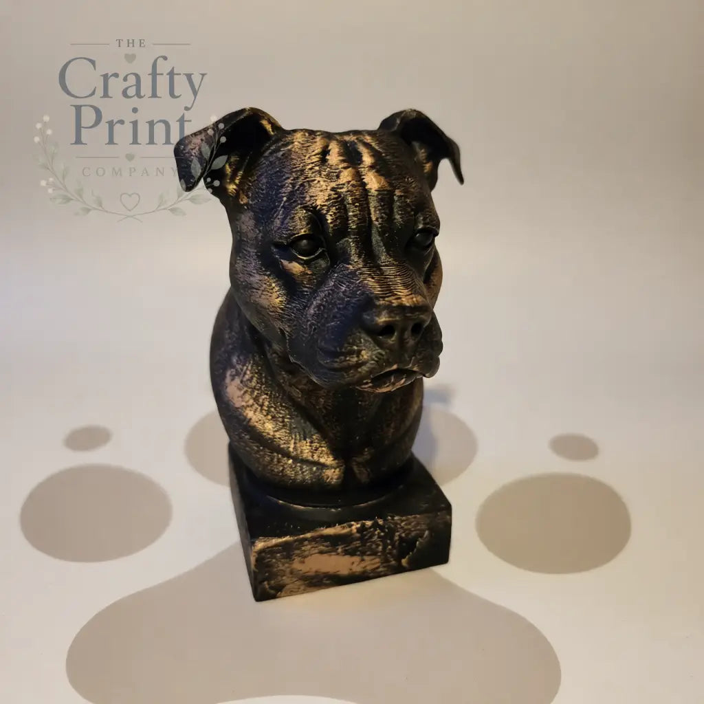 3D Printed Staffordshire Bull Terrier Statue / Bust - Home