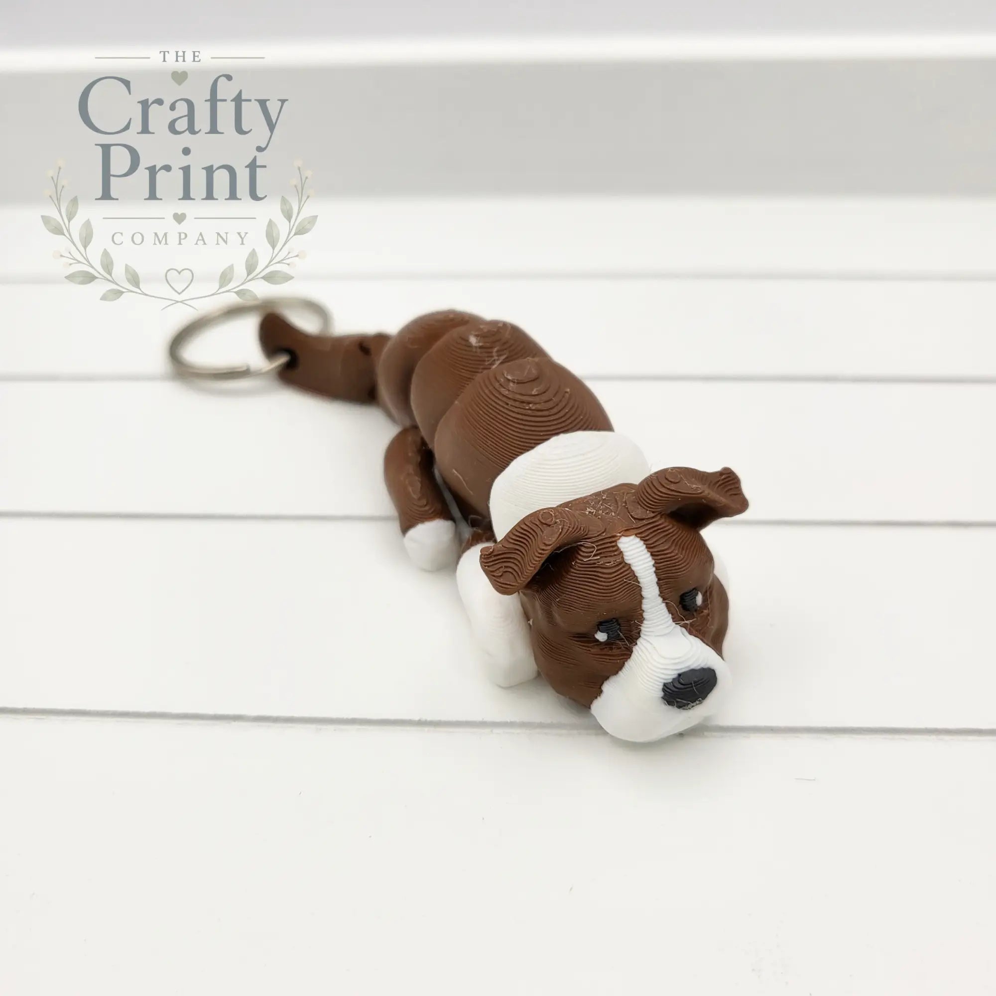 3D Printed Staffy Articulated Flexi Keyring/Fidget