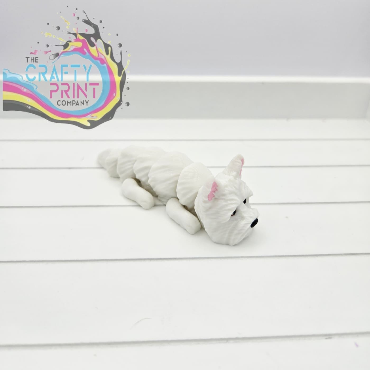 3D Printed Westie Articulated Flexi Keyring/Fidget