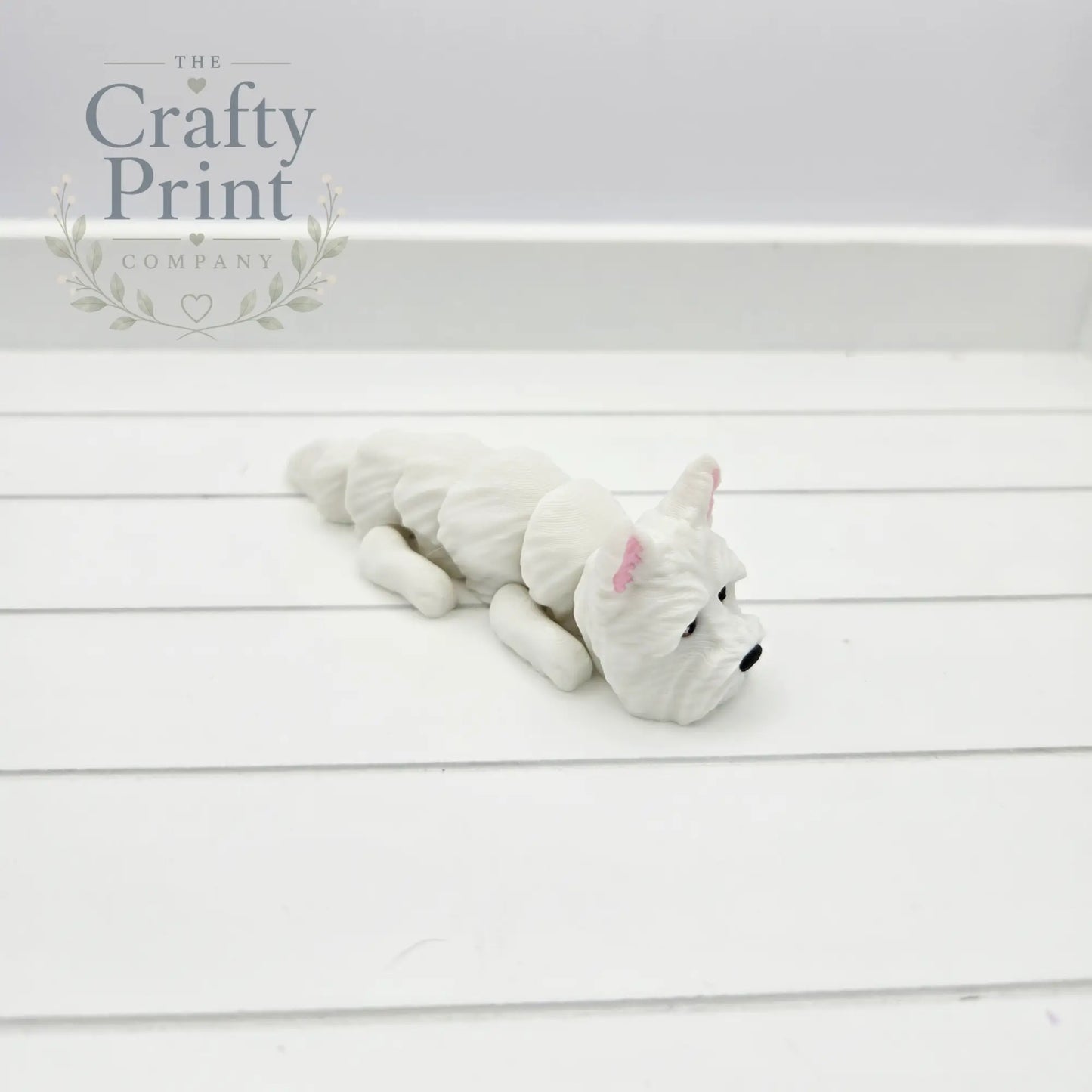 3D Printed Westie Articulated Flexi Keyring/Fidget