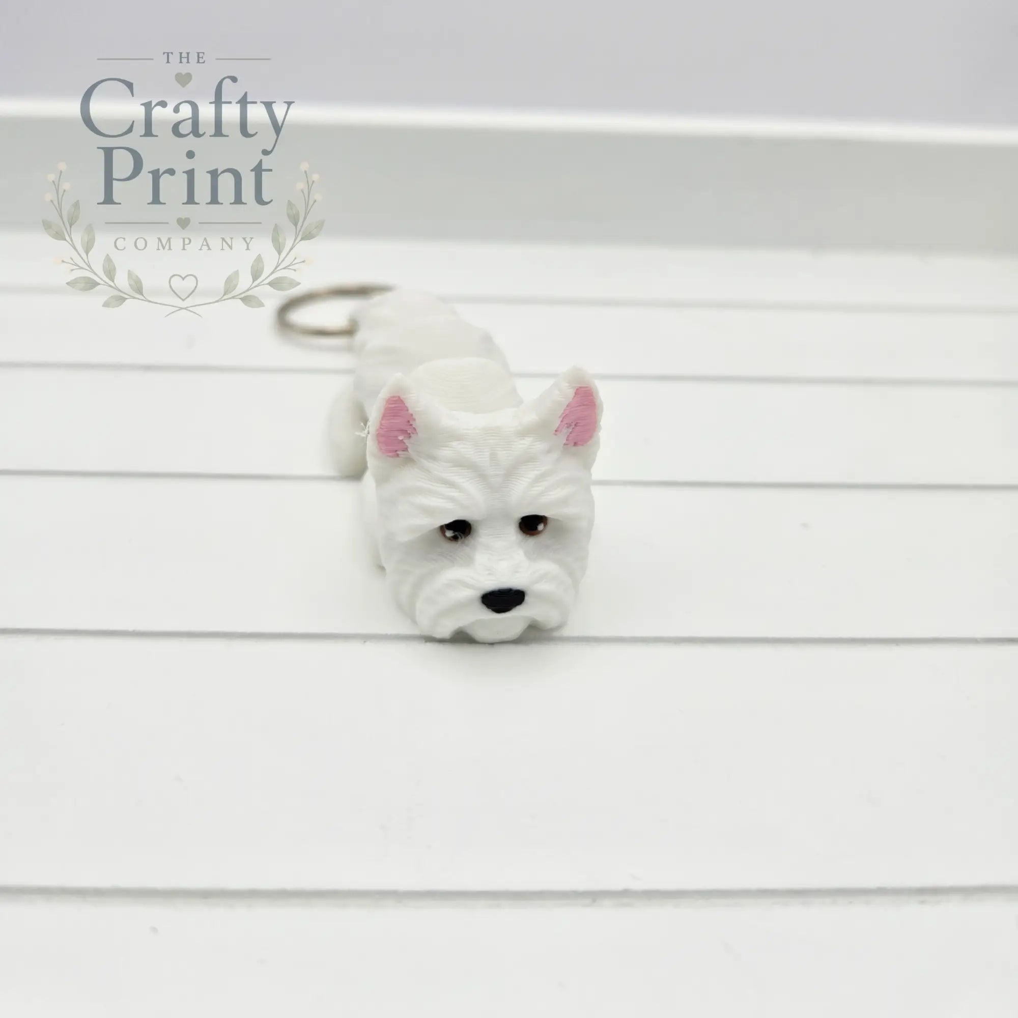 3D Printed Westie Articulated Flexi Keyring/Fidget