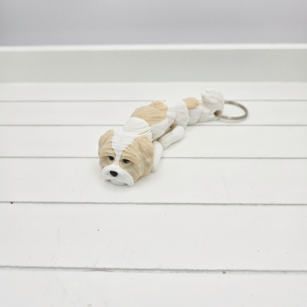 3D Printed Shih Tzu Dog Articulated Flexi Keyring/Fidget