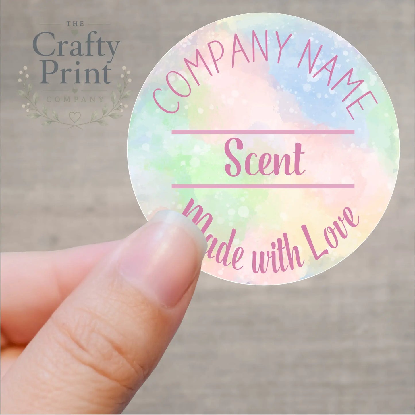 40mm Company Candle Scent Label Personalised Printed