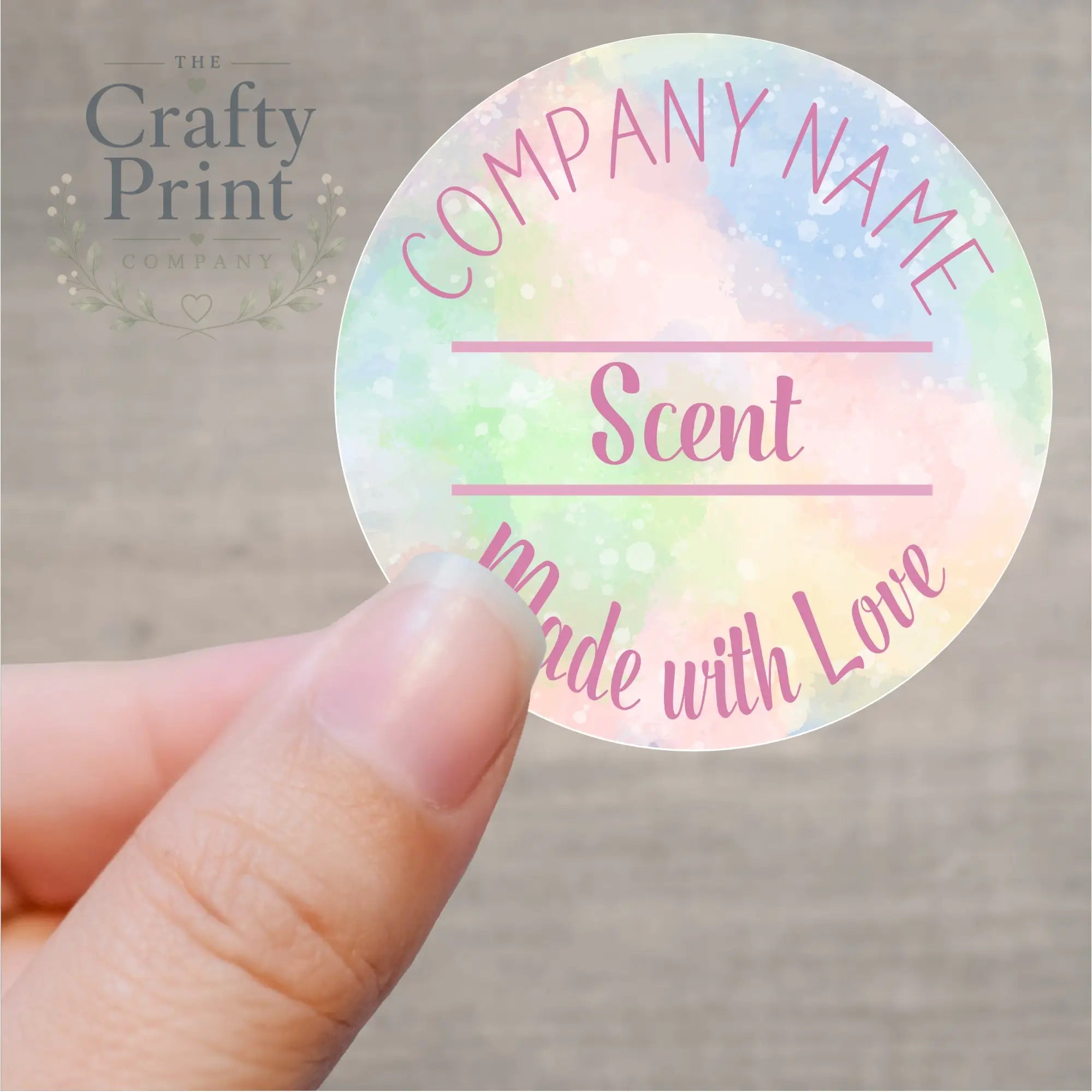 40mm Company Candle Scent Label Personalised Printed