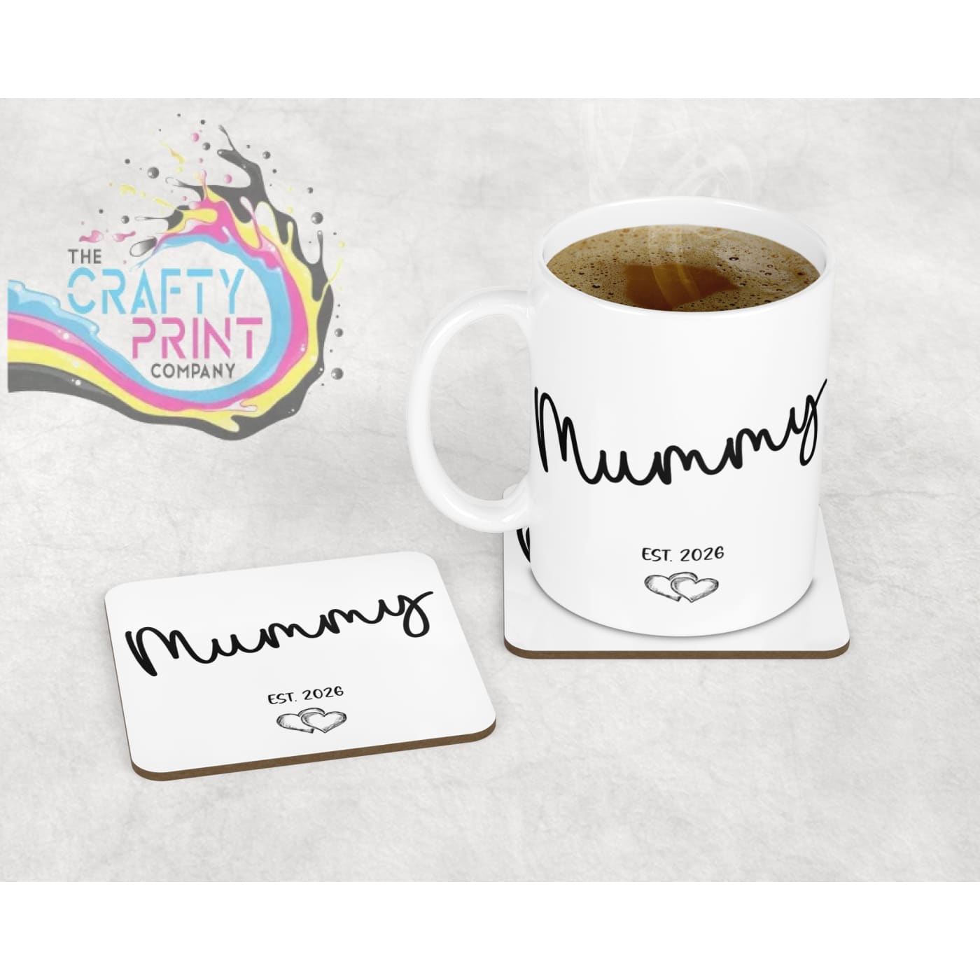 Mummy Est 2026 / Daddy Gift Set - Mug & Coaster - Giving