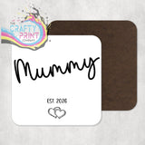 Mummy Est 2026 / Daddy Gift Set - Coaster - Giving