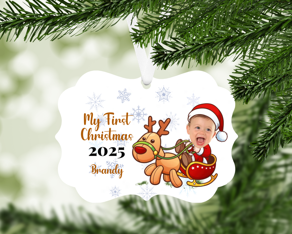 Personalised First Christmas Acrylic Benelux Bauble