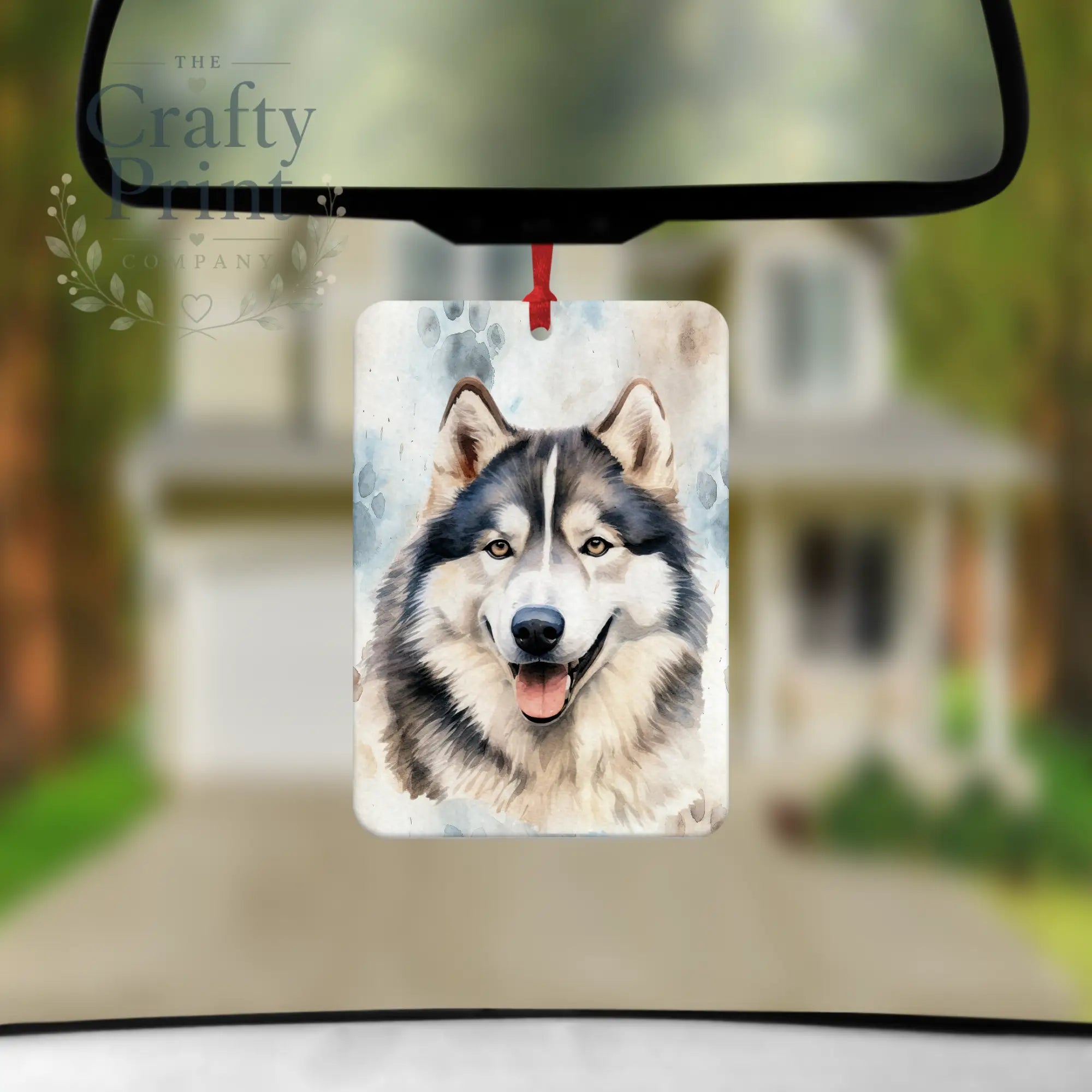 Alaskan Malamute Paw Print Car Air Freshener - Vehicle