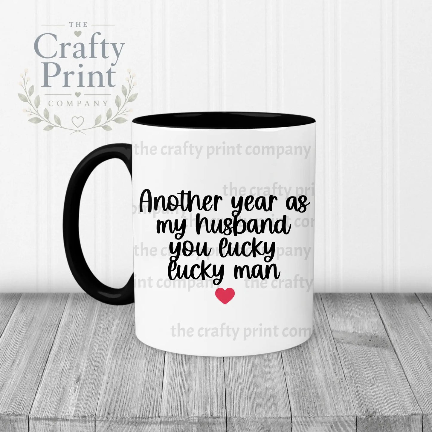 Another Year as my Husband Mug - Black Handle & Inner - Mugs