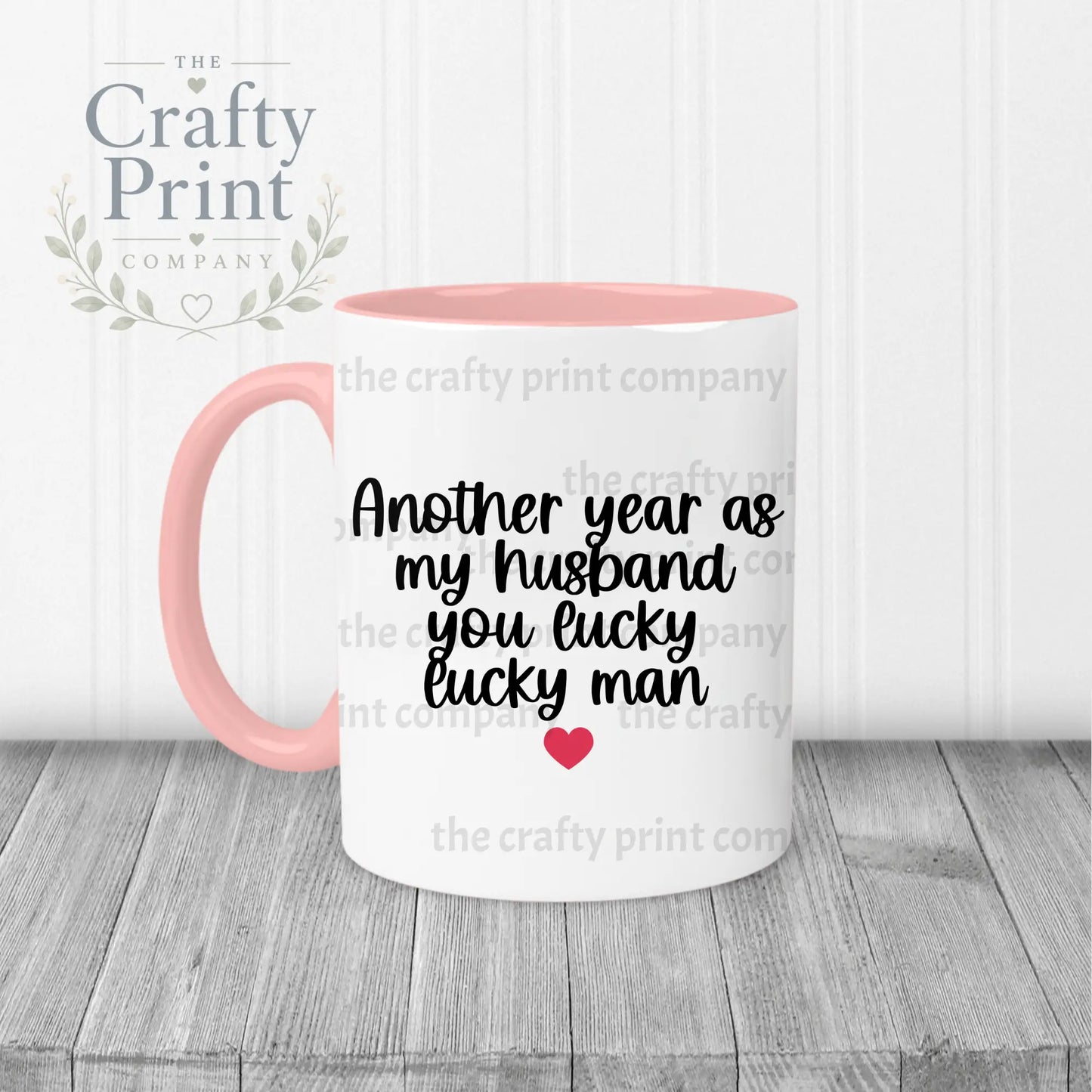 Another Year as my Husband Mug - Pink Handle & Inner - Mugs