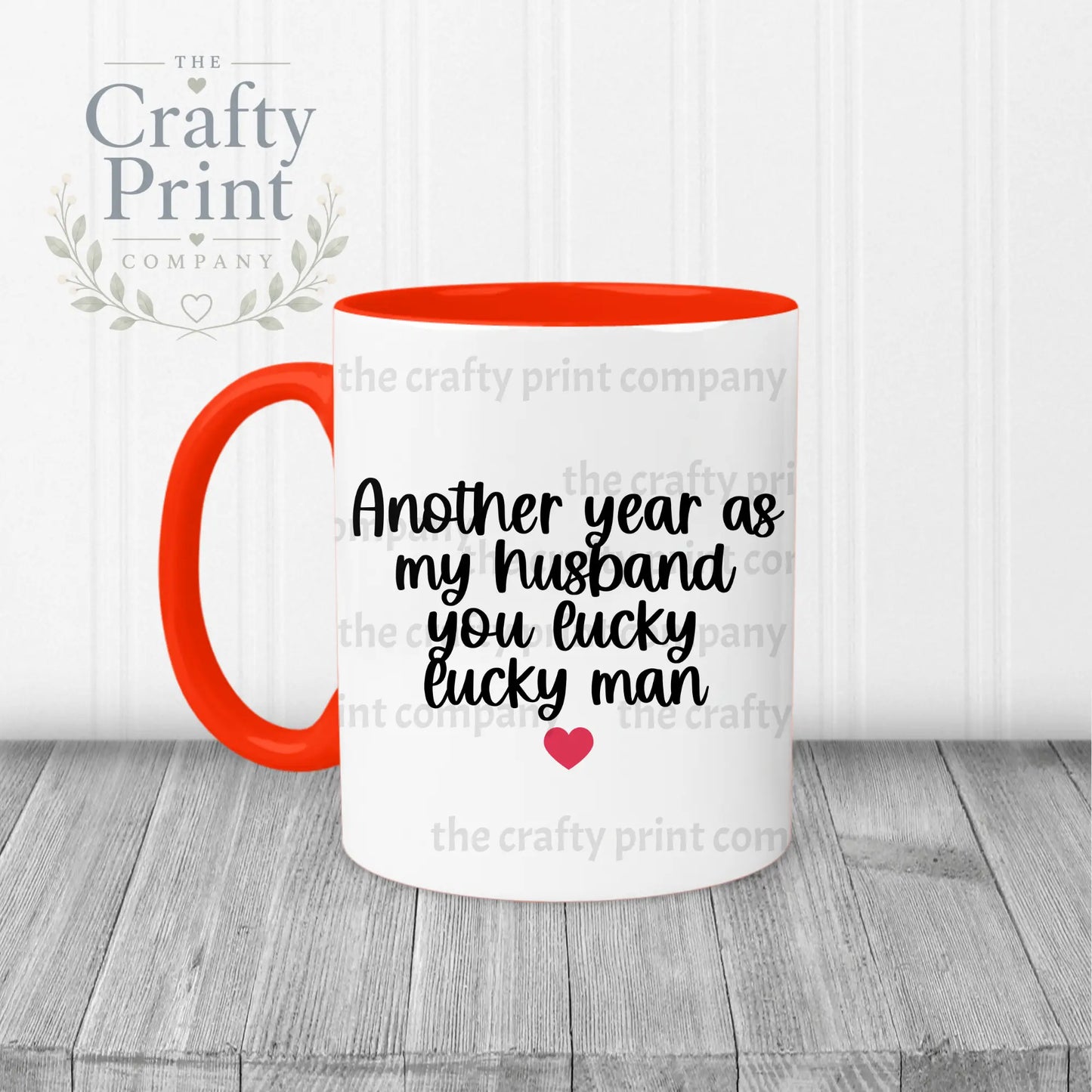 Another Year as my Husband Mug - Red Handle & Inner - Mugs