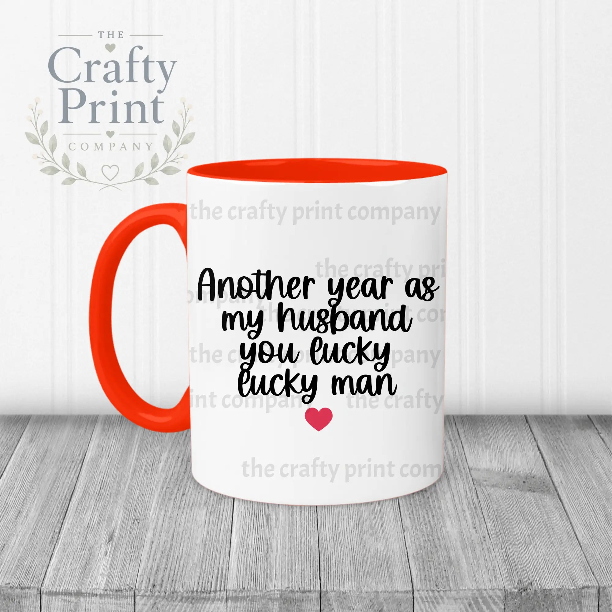 Another Year as my Husband Mug - Red Handle & Inner - Mugs