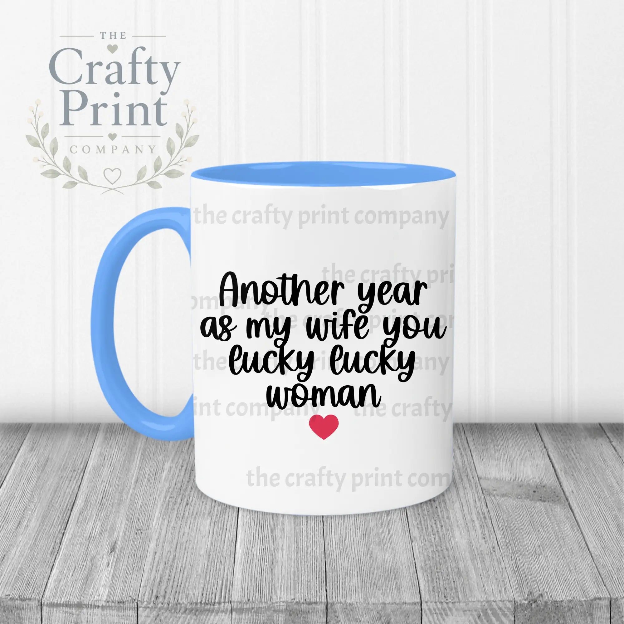 Another Year as my Wife Mug - Blue Handle & Inner - Mugs