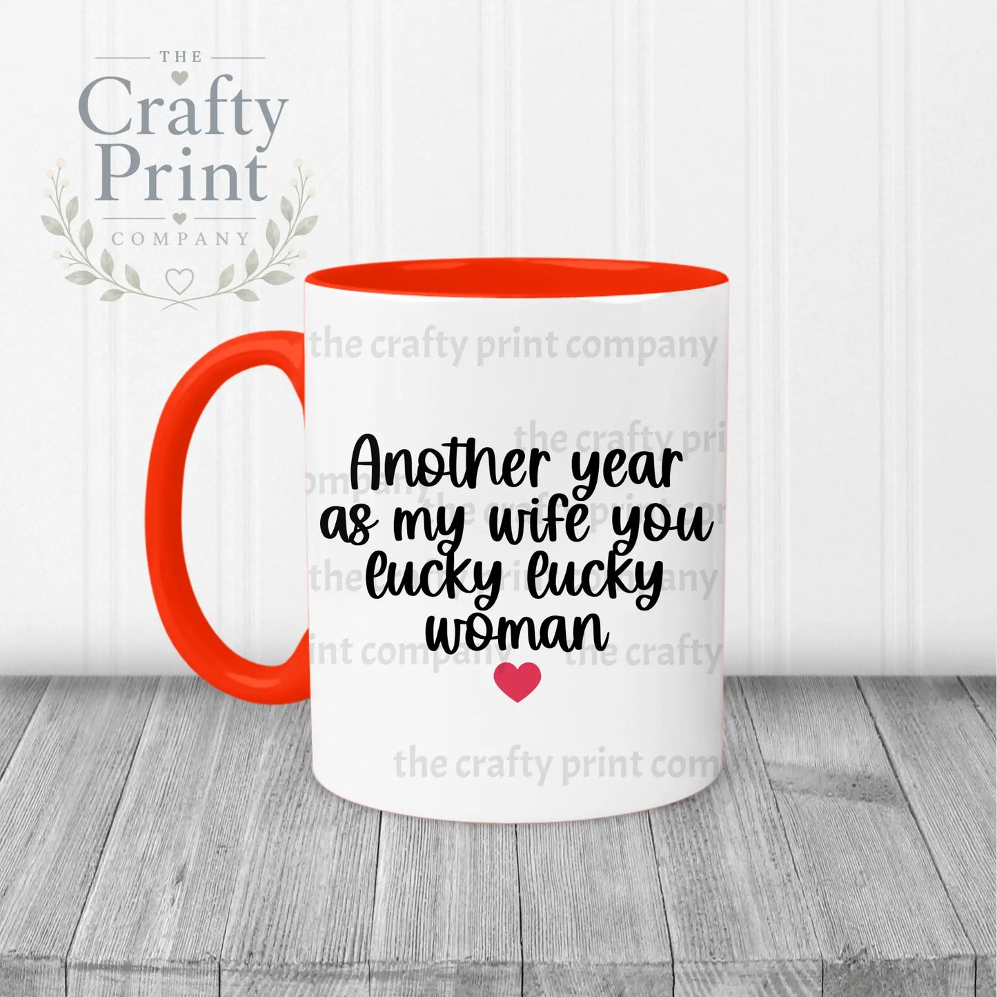 Another Year as my Wife Mug - Red Handle & Inner - Mugs