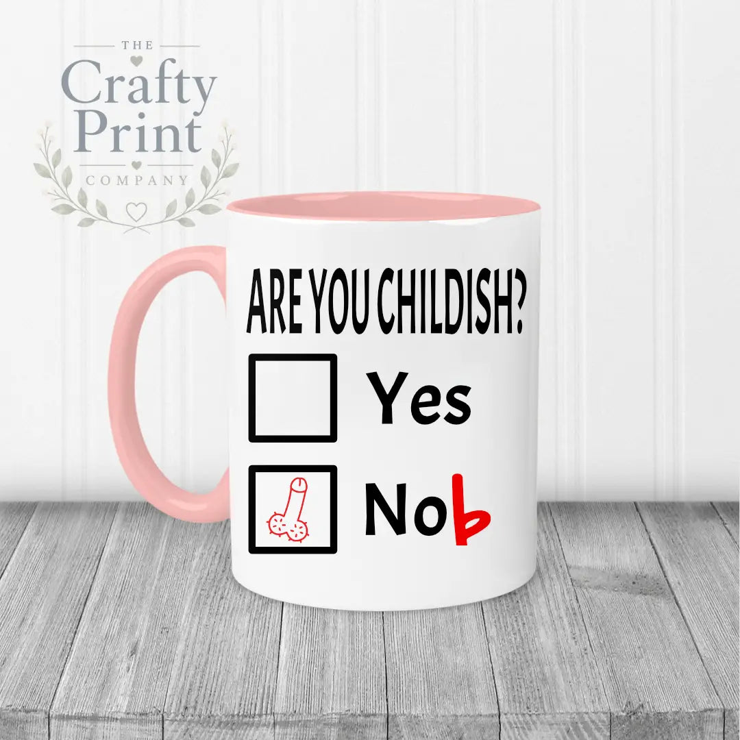 Are you Childish? Mug - Pink Handle & Inner - Mugs