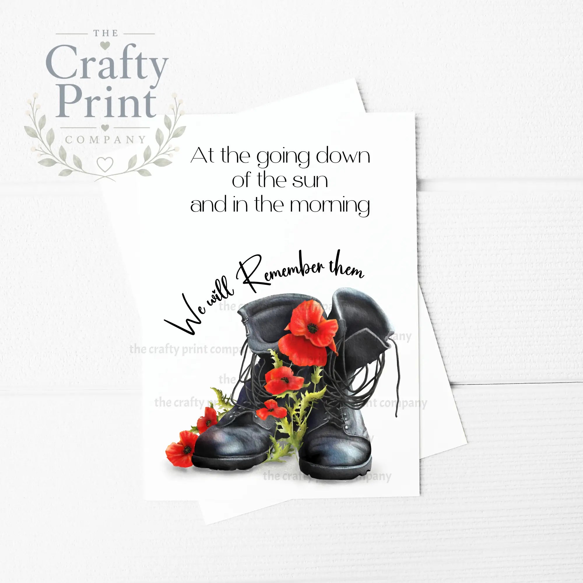 At the going down of sun Remembrance A5 Card - Greeting &