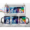 Aurora-Borealis Dog Mug - Black Handle & Inner - Mugs