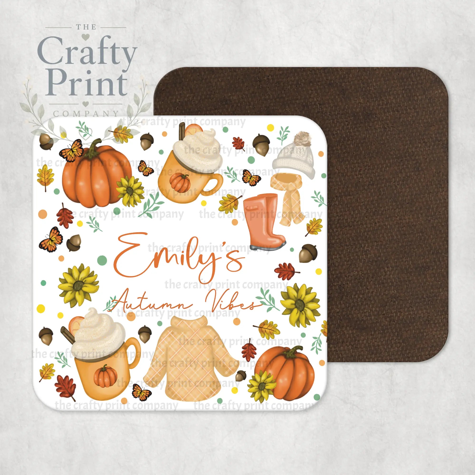Autumn Vibes Personalised Coaster - Coasters